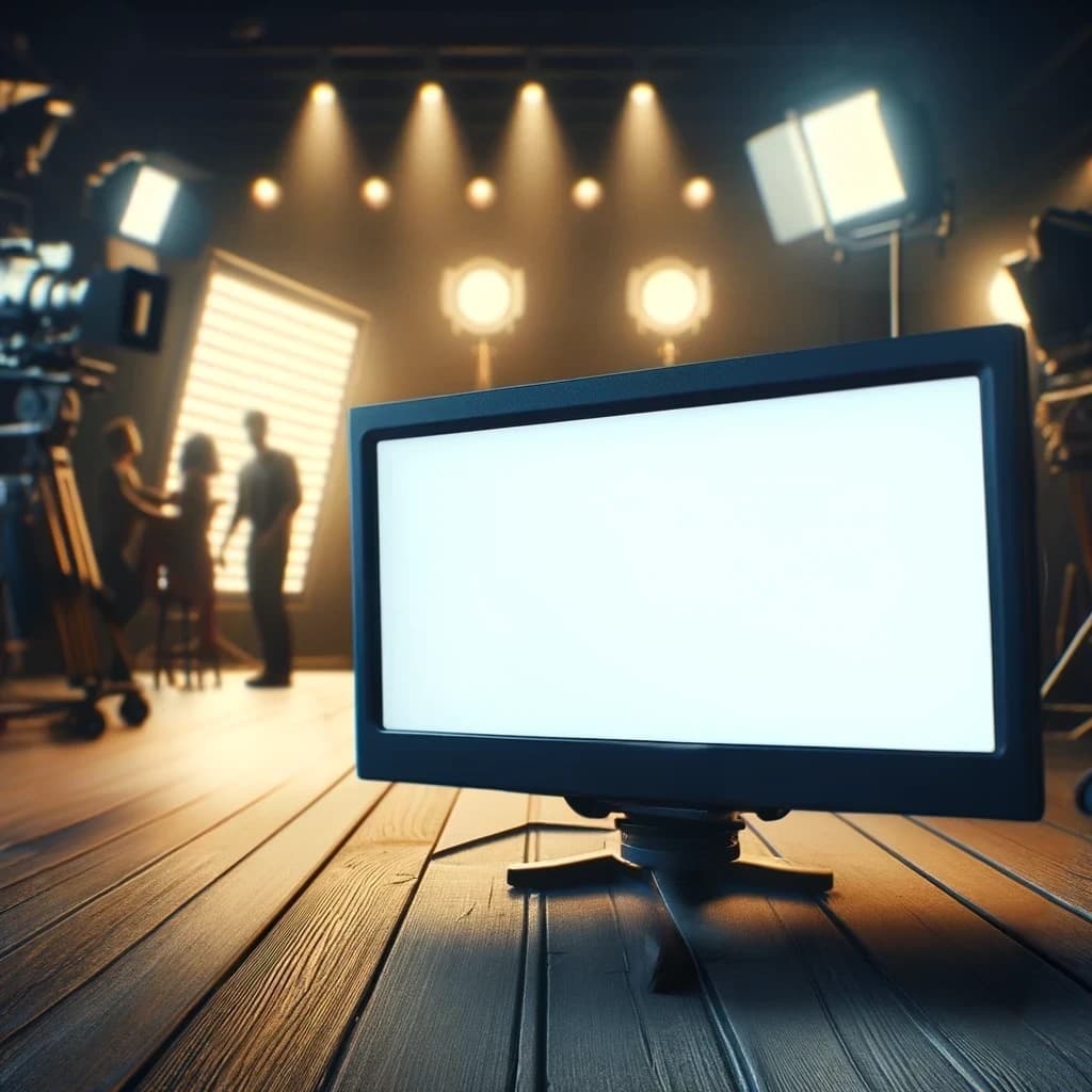 Television background with studio setting